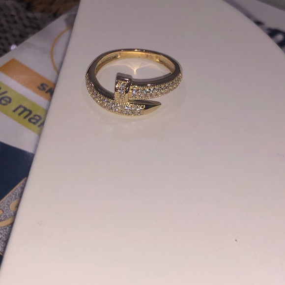 10k Solid real gold nail ring, Not plated, free appraisal, custom made gift ring - Picture 4 of 7